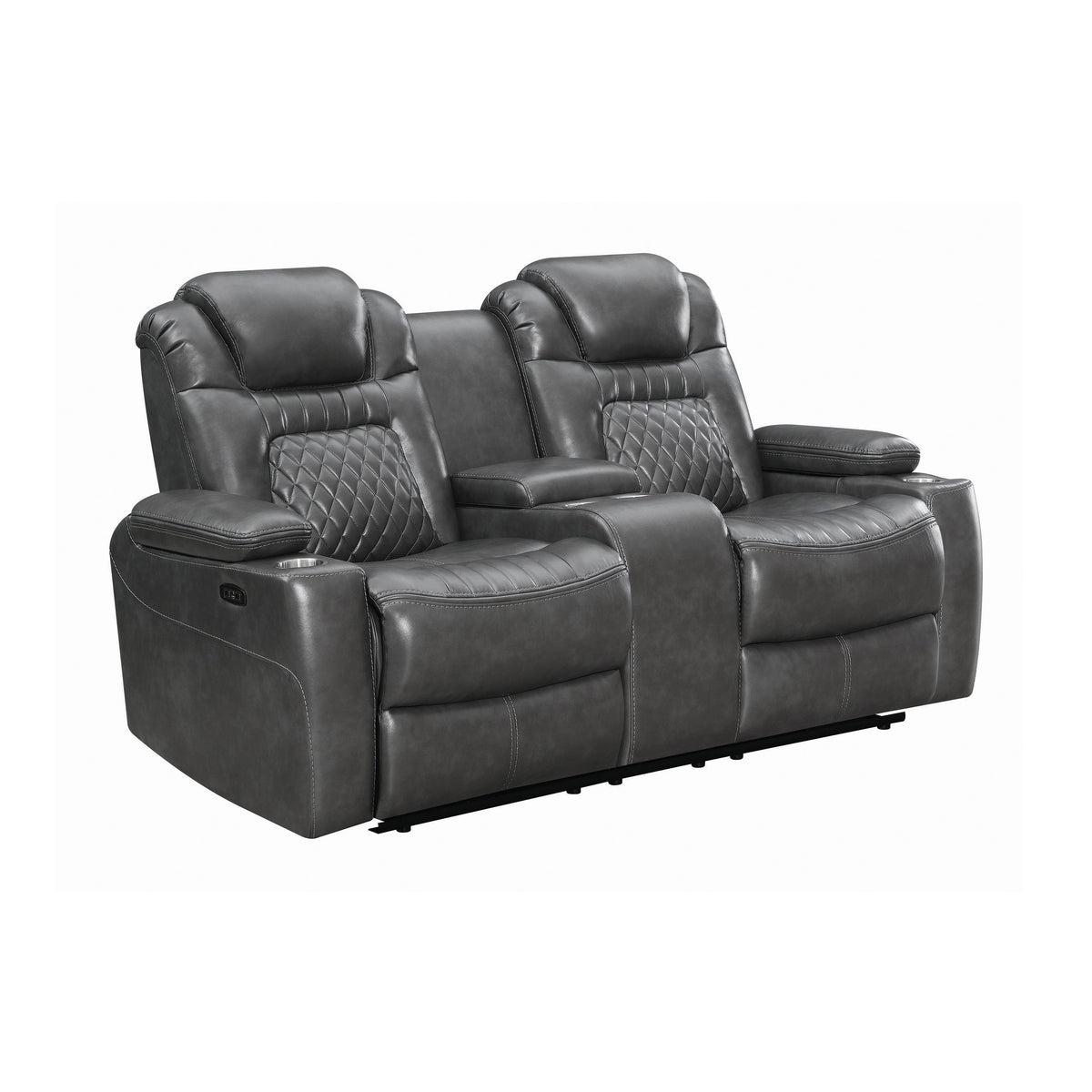 Korbach Upholstered Power^2 Loveseat Charcoal