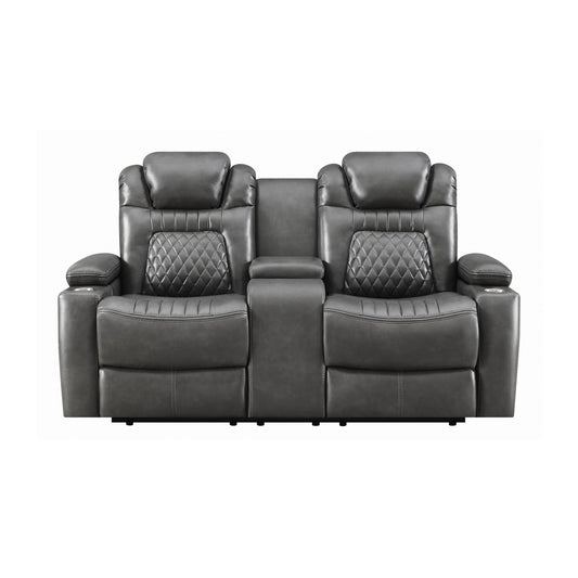 Korbach Upholstered Power^2 Loveseat Charcoal