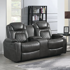 Korbach Upholstered Power^2 Loveseat Charcoal