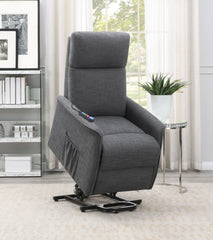 Herrera Power Lift Recliner with Wired Remote Charcoal