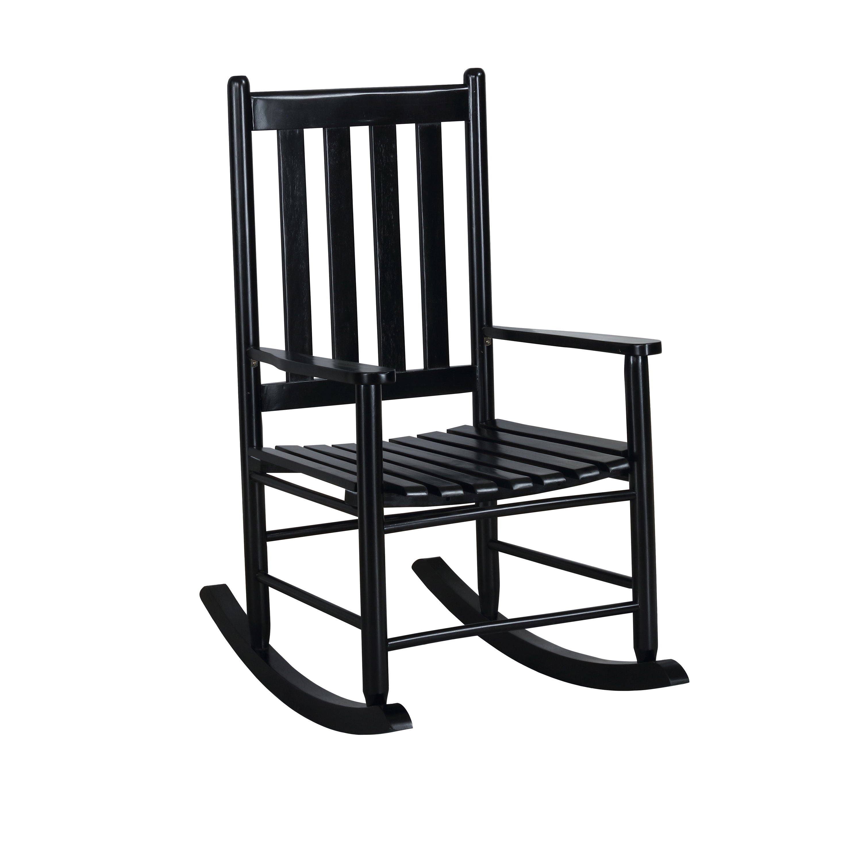 Annie Slat Back Wooden Rocking Chair Black