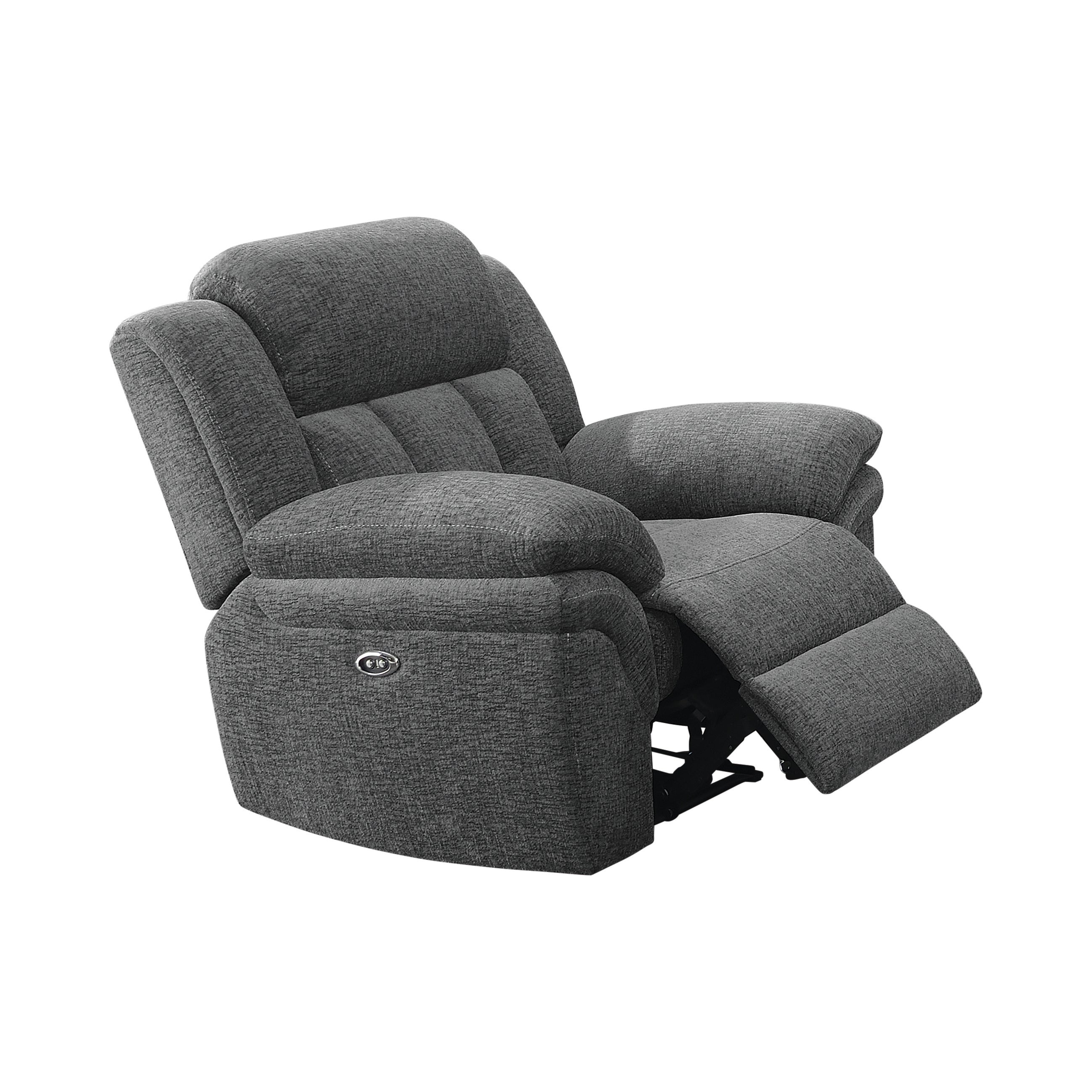 Bahrain Upholstered Power Glider Recliner Charcoal