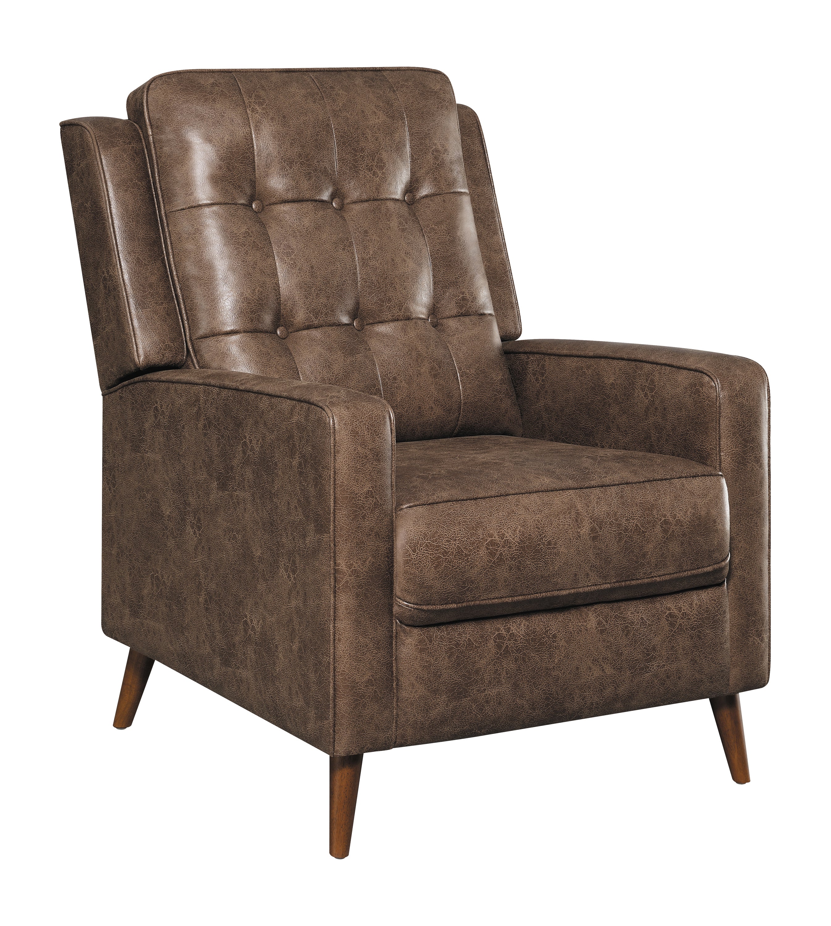 Davidson Upholstered Tufted Push Back Recliner Brown