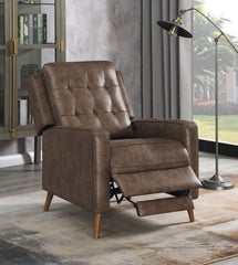 Davidson Upholstered Tufted Push Back Recliner Brown