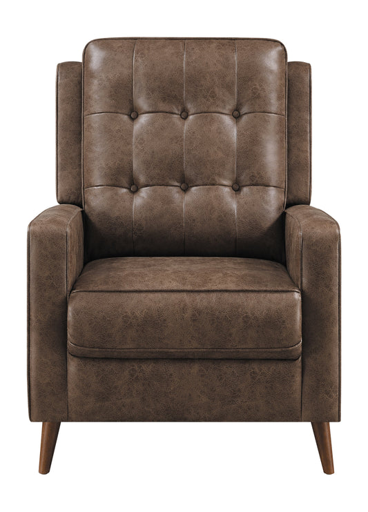 Davidson Upholstered Tufted Push Back Recliner Brown