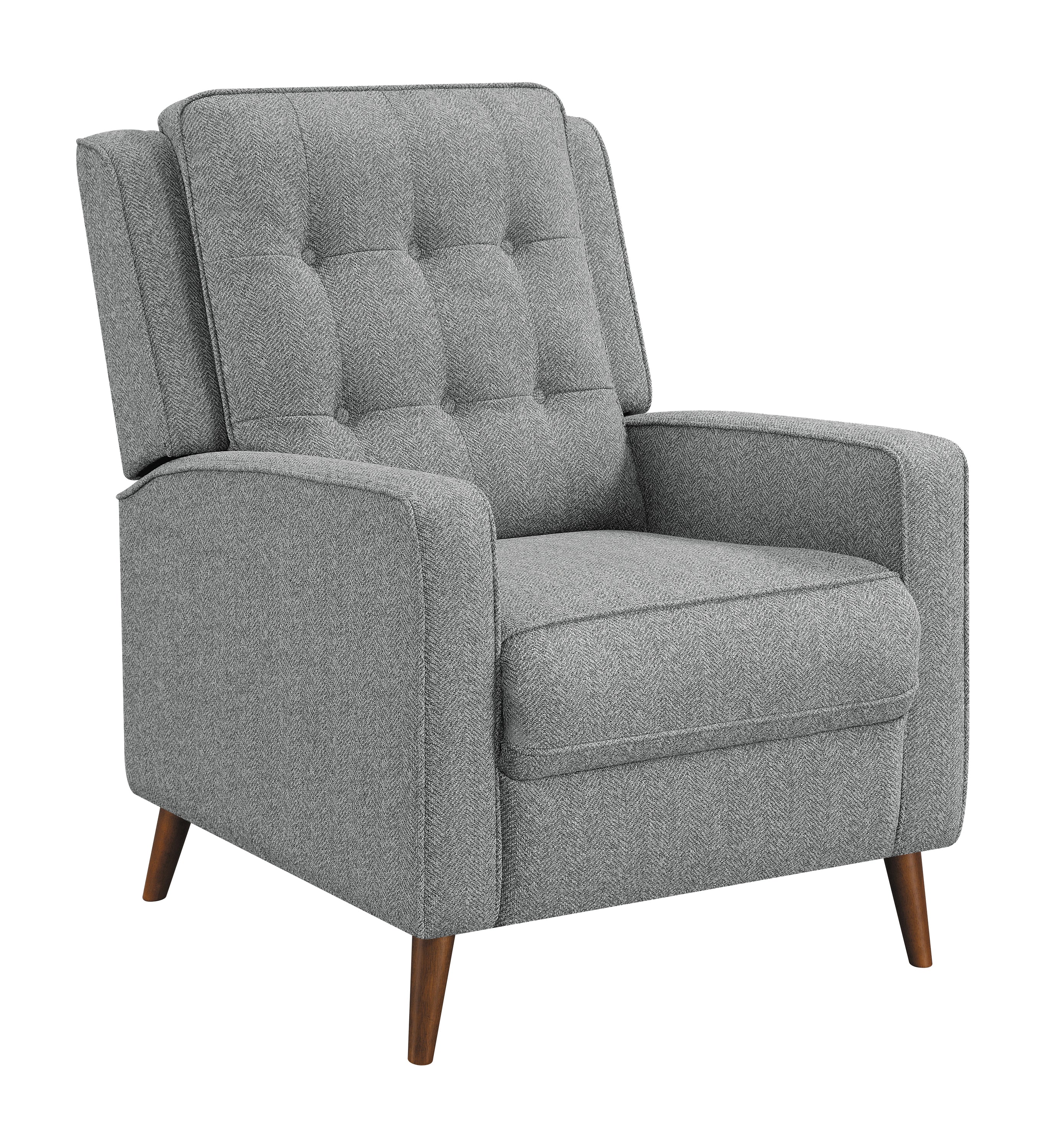 Davidson Upholstered Tufted Push Back Recliner Grey