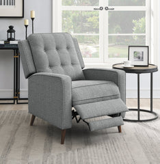 Davidson Upholstered Tufted Push Back Recliner Grey