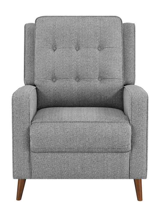 Davidson Upholstered Tufted Push Back Recliner Grey