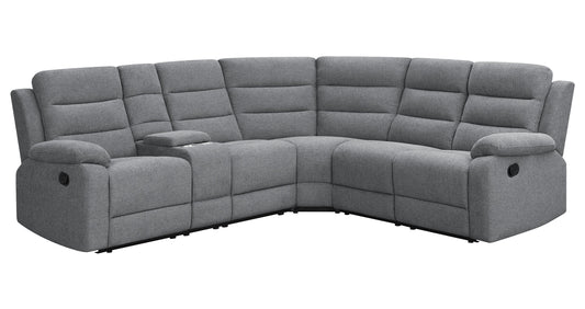 David 3-piece Upholstered Motion Sectional with Pillow Arms Smoke