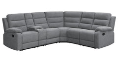 David 3-piece Upholstered Motion Sectional with Pillow Arms Smoke