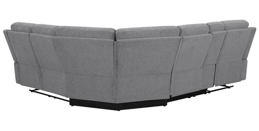 David 3-piece Upholstered Motion Sectional with Pillow Arms Smoke