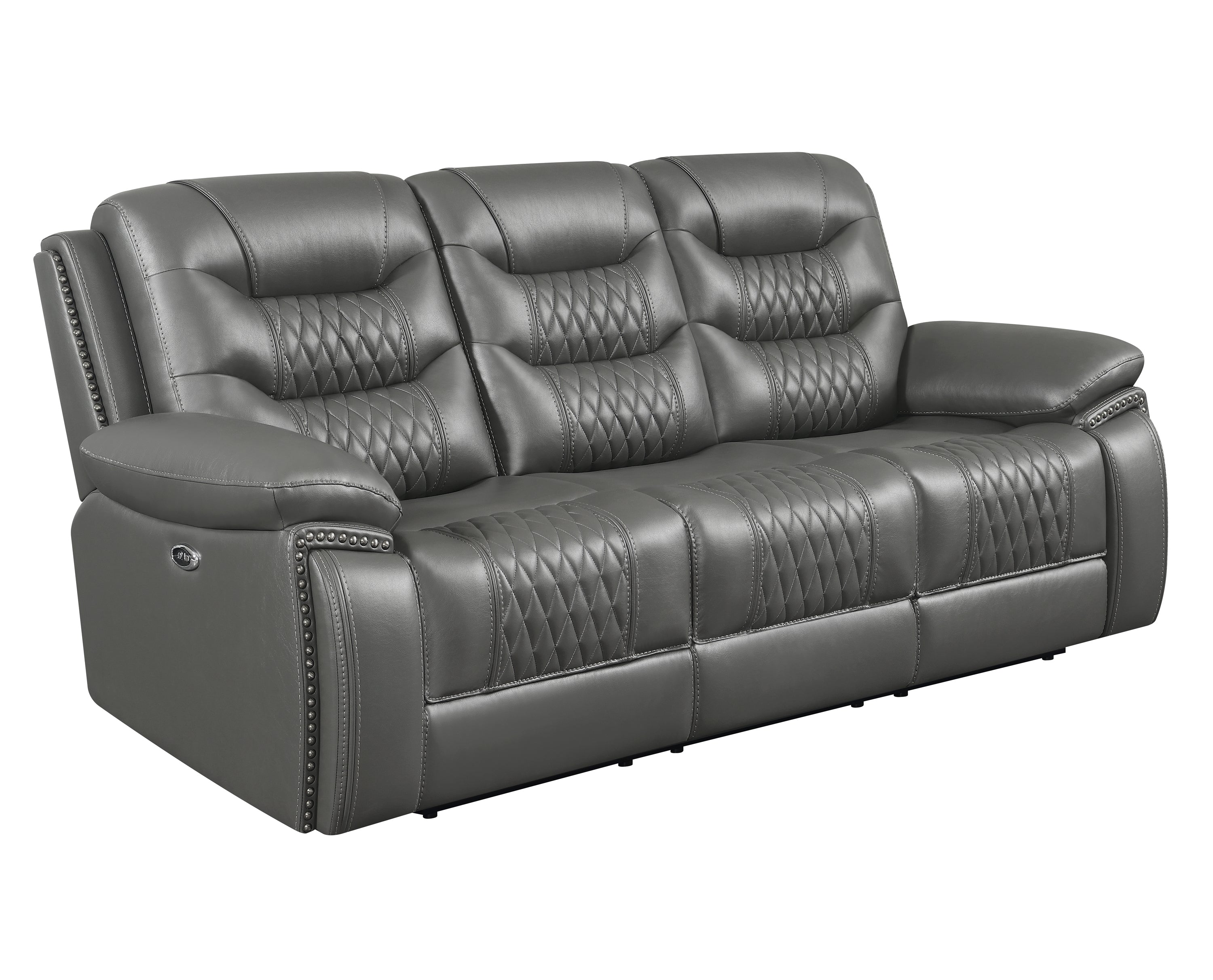 Flamenco Tufted Upholstered Power Sofa Charcoal