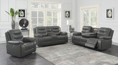 Flamenco Tufted Upholstered Power Loveseat with Console Charcoal