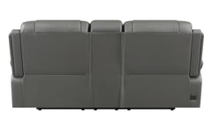 Flamenco Tufted Upholstered Power Loveseat with Console Charcoal