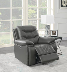 Flamenco Tufted Upholstered Power Recliner Charcoal