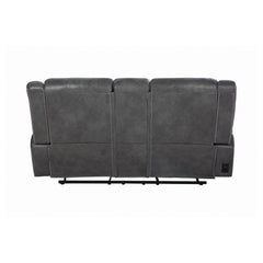 Conrad Upholstered Motion Loveseat Cool Grey