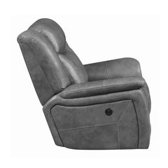 Conrad Upholstered Motion Glider Recliner Grey