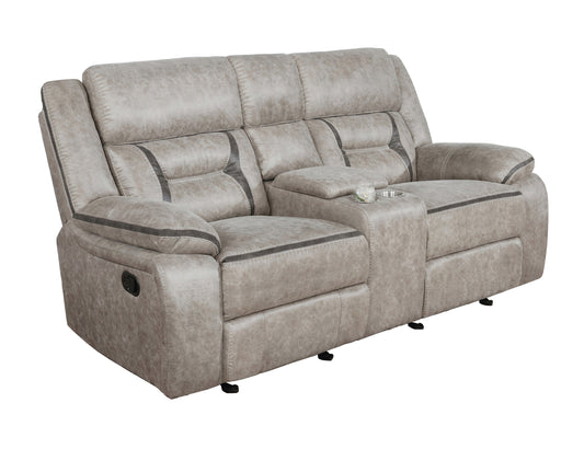 Greer Upholstered Tufted Back Glider Loveseat