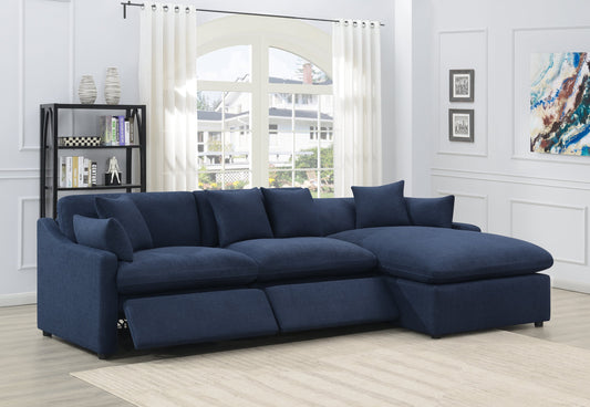 Destino 3-piece Modular Power Sectional Midnight Blue