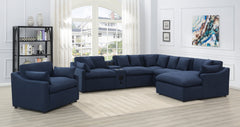 Destino Cushion Back Power Recliner Midnight Blue