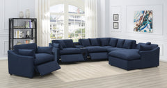 Destino Cushion Back Power Recliner Midnight Blue