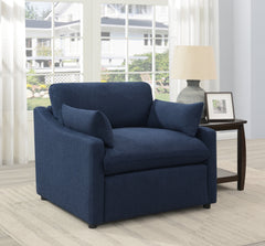 Destino Cushion Back Power Recliner Midnight Blue