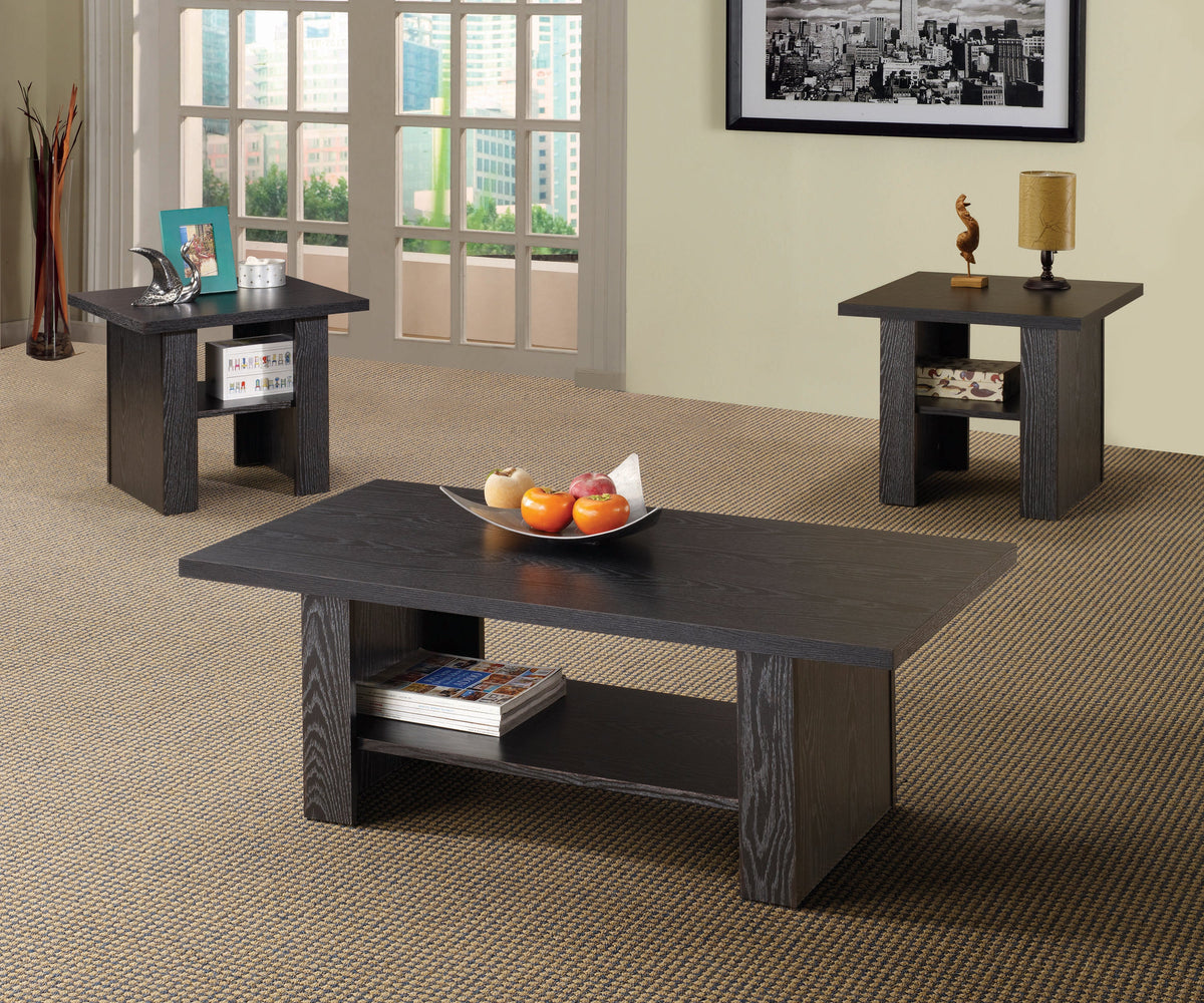 Rodez 3-piece Occasional Table Set Black Oak