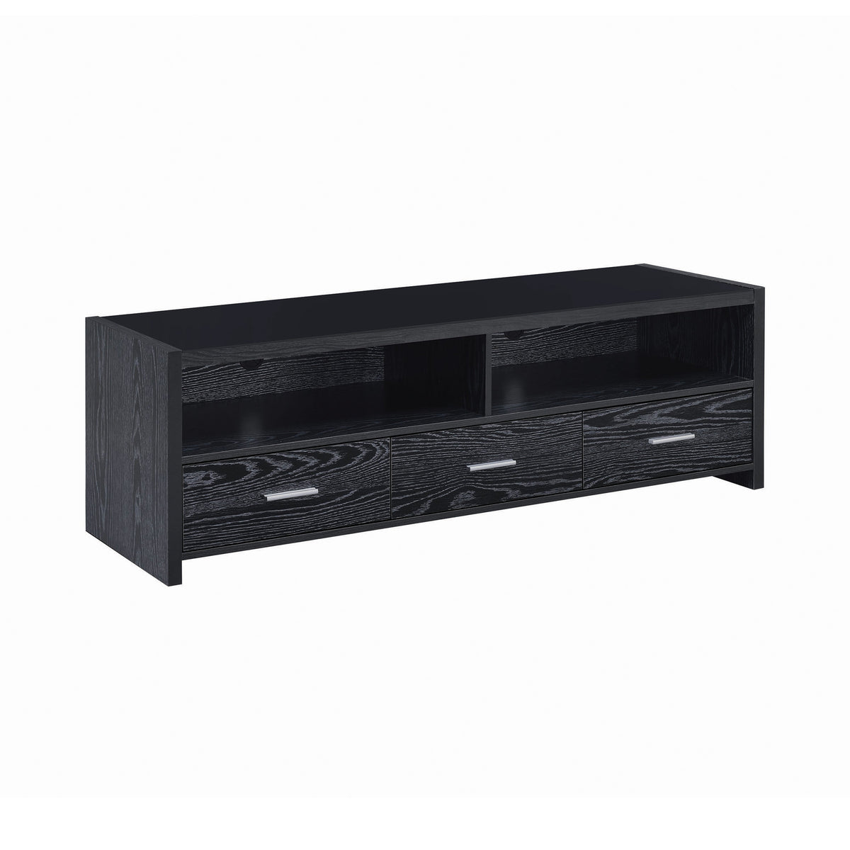 Alton 62? 3-drawer TV Console Black Oak