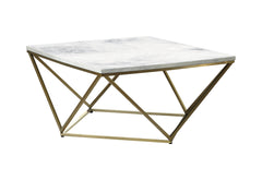 Meryl Square Coffee Table White and Gold