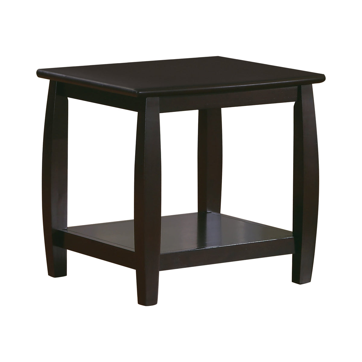 Dixon Square End Table with Bottom Shelf Espresso