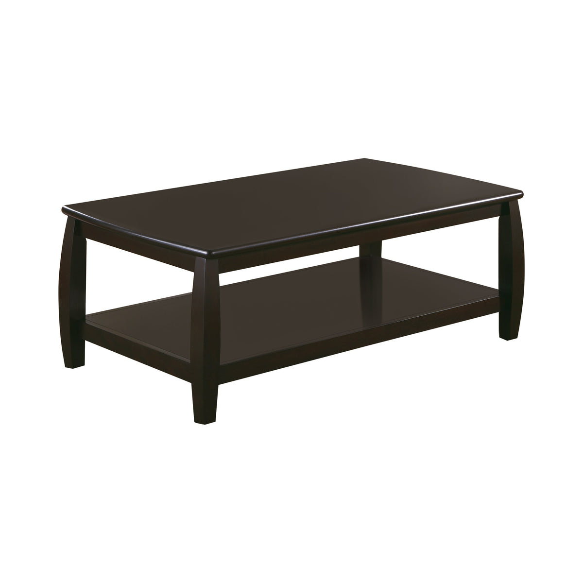 Dixon Rectangular Coffee Table with Lower Shelf Espresso