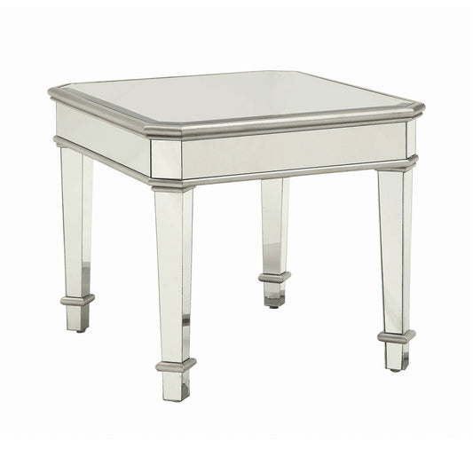 Eisley Square Beveled Top End Table Silver