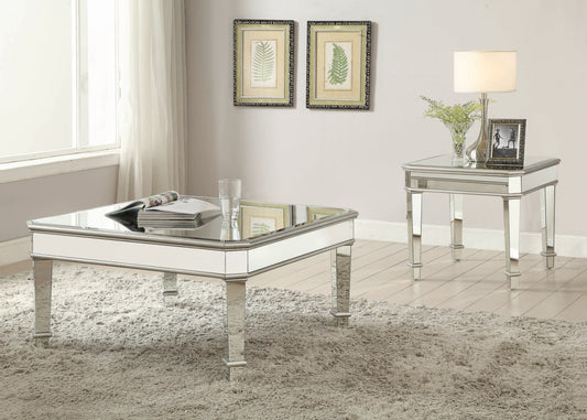 Eisley Square Beveled Top End Table Silver