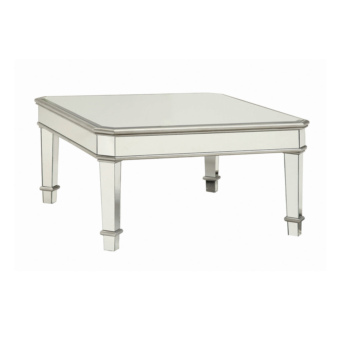 Eisley Square Beveled Top Coffee Table Silver