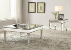 Eisley Square Beveled Top Coffee Table Silver