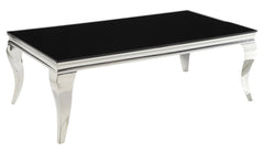 Luna Rectangular Coffee Table Chrome and Black