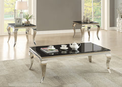 Luna Rectangular Coffee Table Chrome and Black