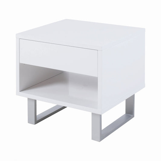Atchsion 1-drawer End Table High Glossy White