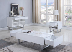 Atchsion 1-drawer End Table High Glossy White