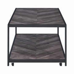 Beckley Chevron Coffee Table Rustic Grey Herringbone