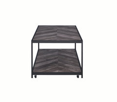 Beckley Chevron Coffee Table Rustic Grey Herringbone