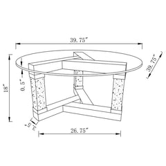 Octave Square Post Legs Round Coffee Table Mirror