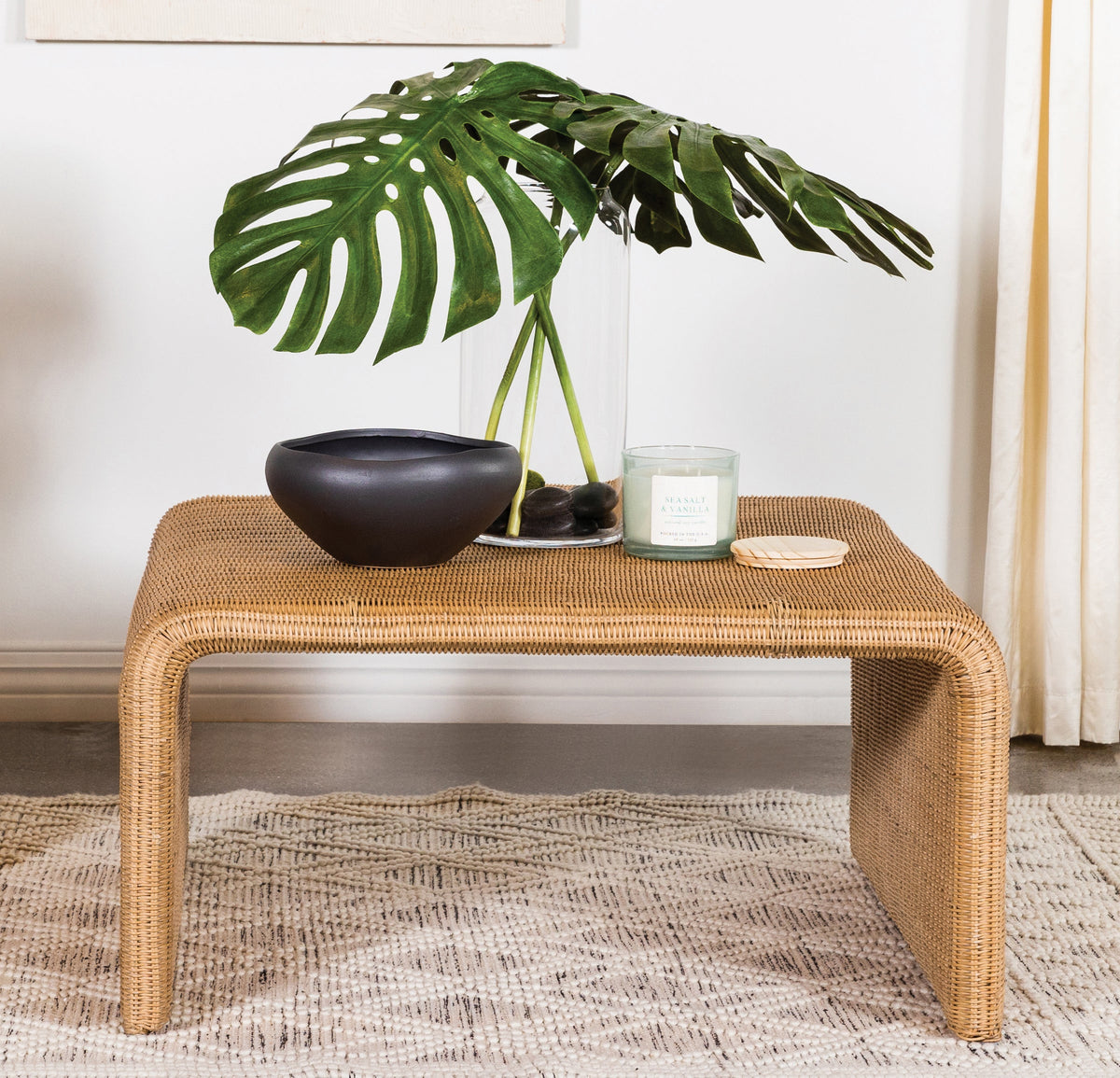 Juanita Square Rattan Coffee Table Natural