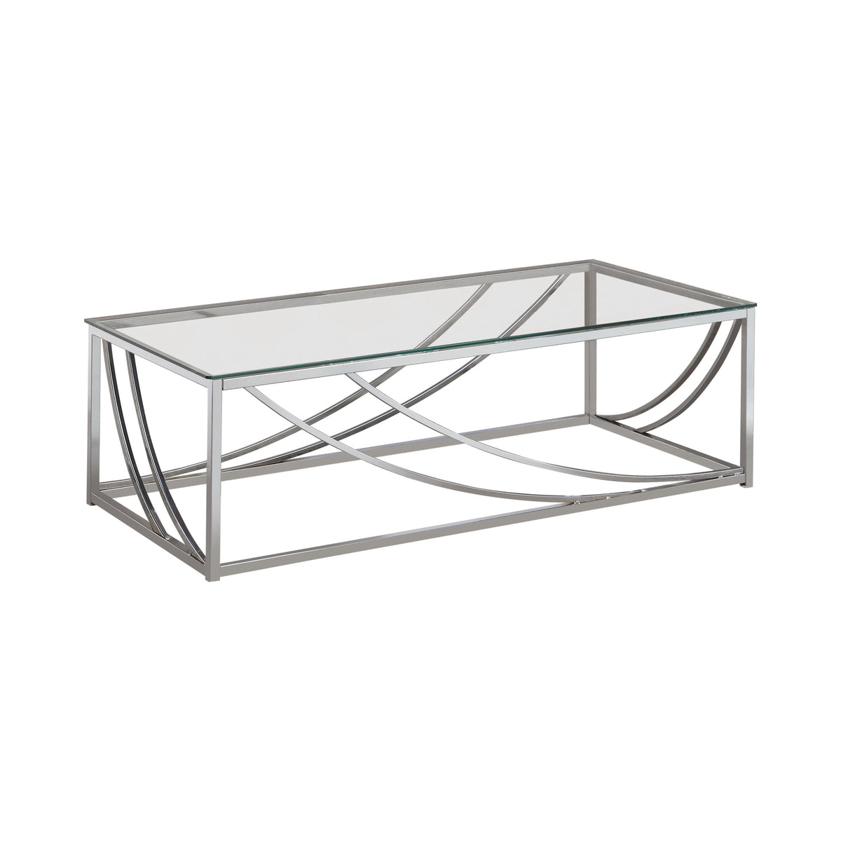 Lille Glass Top Rectangular Coffee Table Accents Chrome