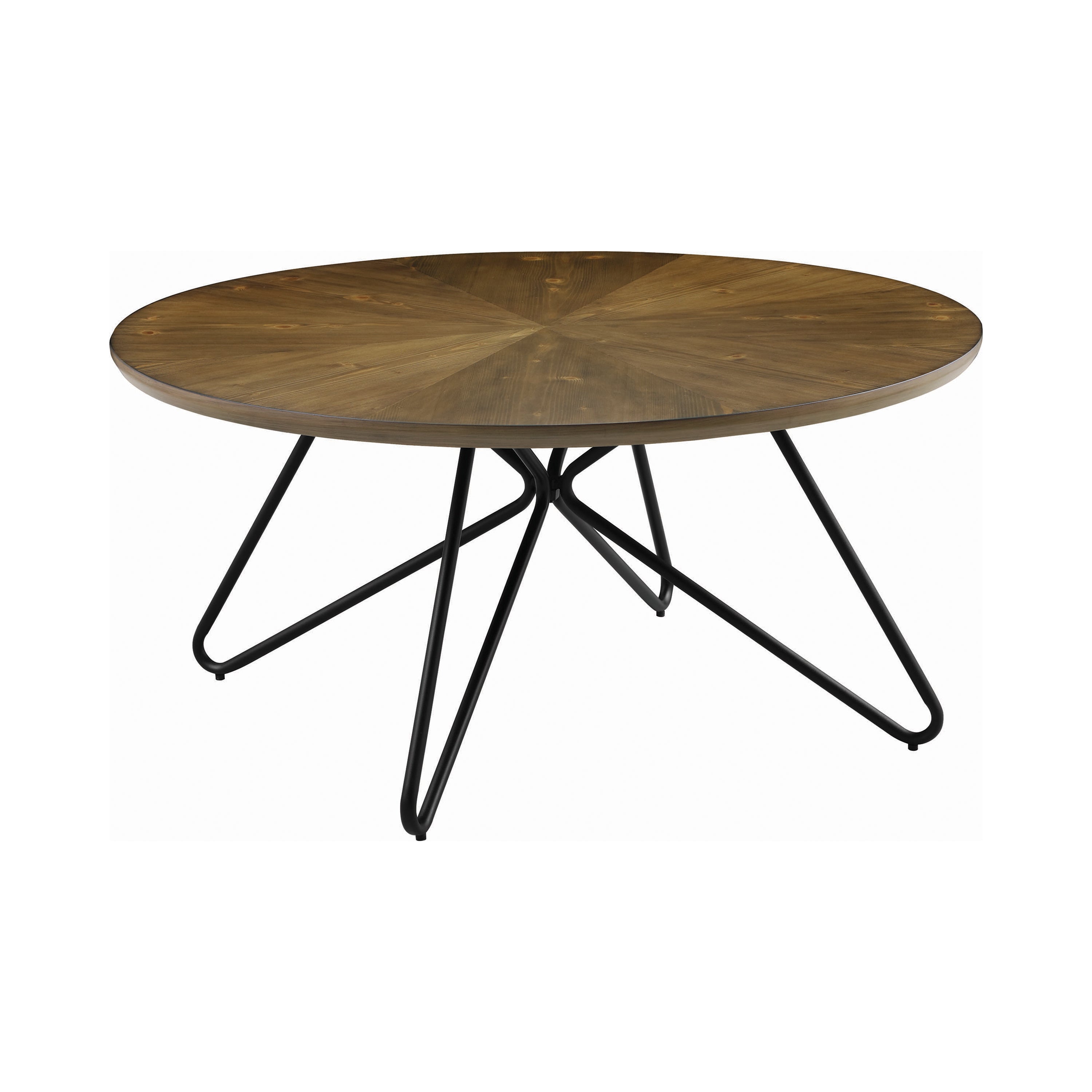 Brinnon Round Coffee Table Dark Brown and Black