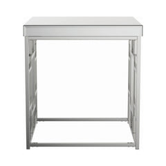 Dafina Geometric Frame Square End Table Chrome