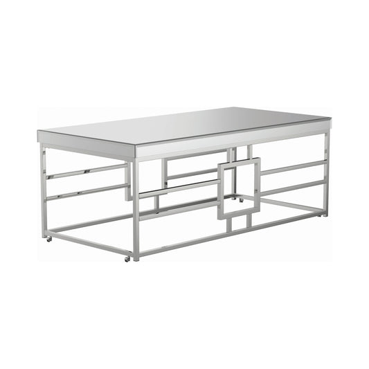 Dafina Geometric Frame Rectangular Coffee Table Chrome