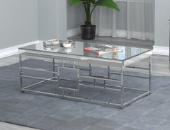 Dafina Geometric Frame Rectangular Coffee Table Chrome