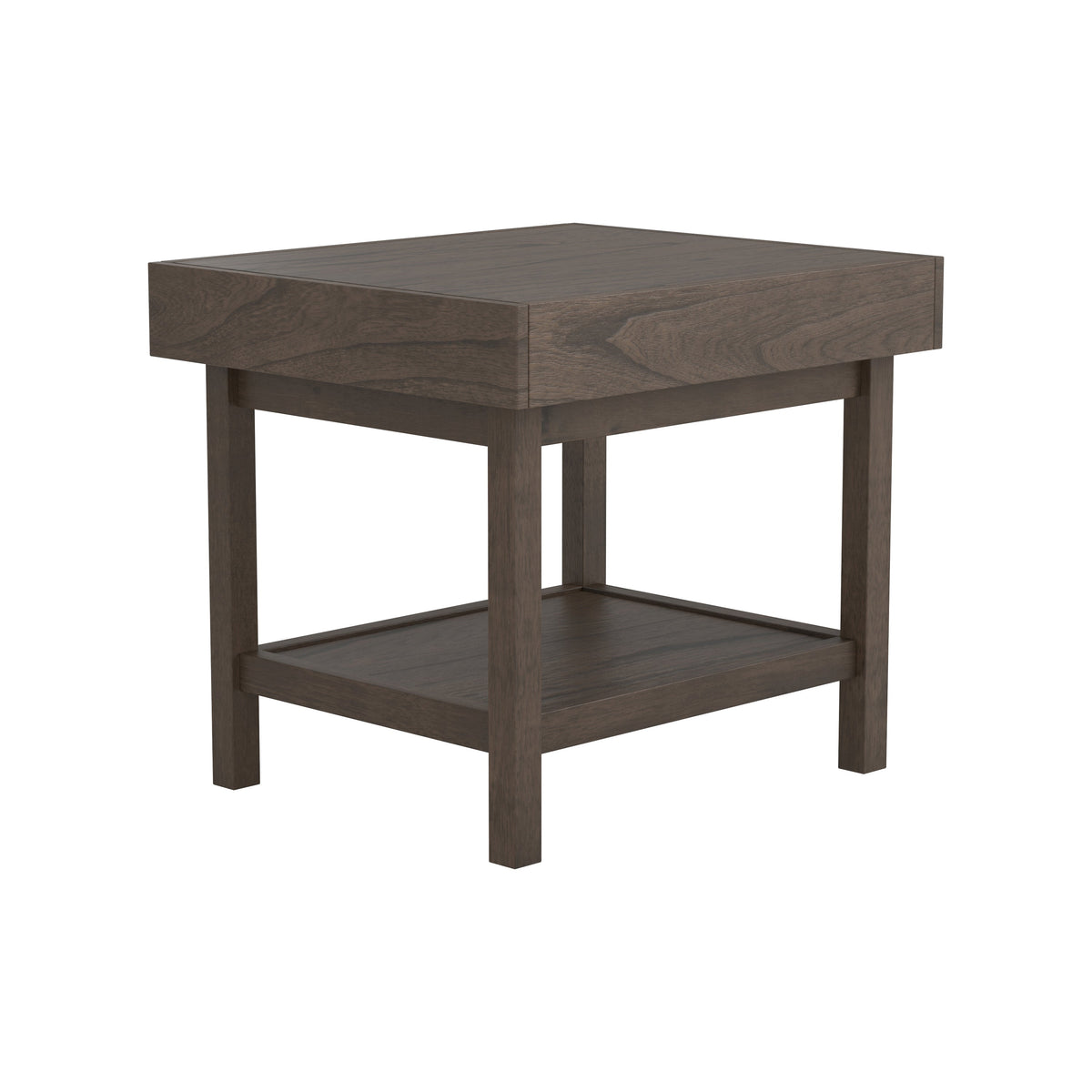 Owen Rectangle End Table with Shelf Wheat Brown