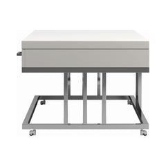 Dalya 2-drawer Rectangular Coffee Table Glossy White and Chrome